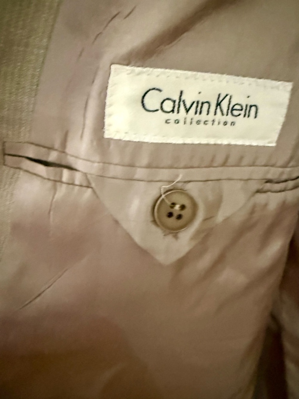Vintage Calvin Klein Collection x Holt Renfrew Tan Italian Wool Blend Sport Coat - Picture 5 of 10
